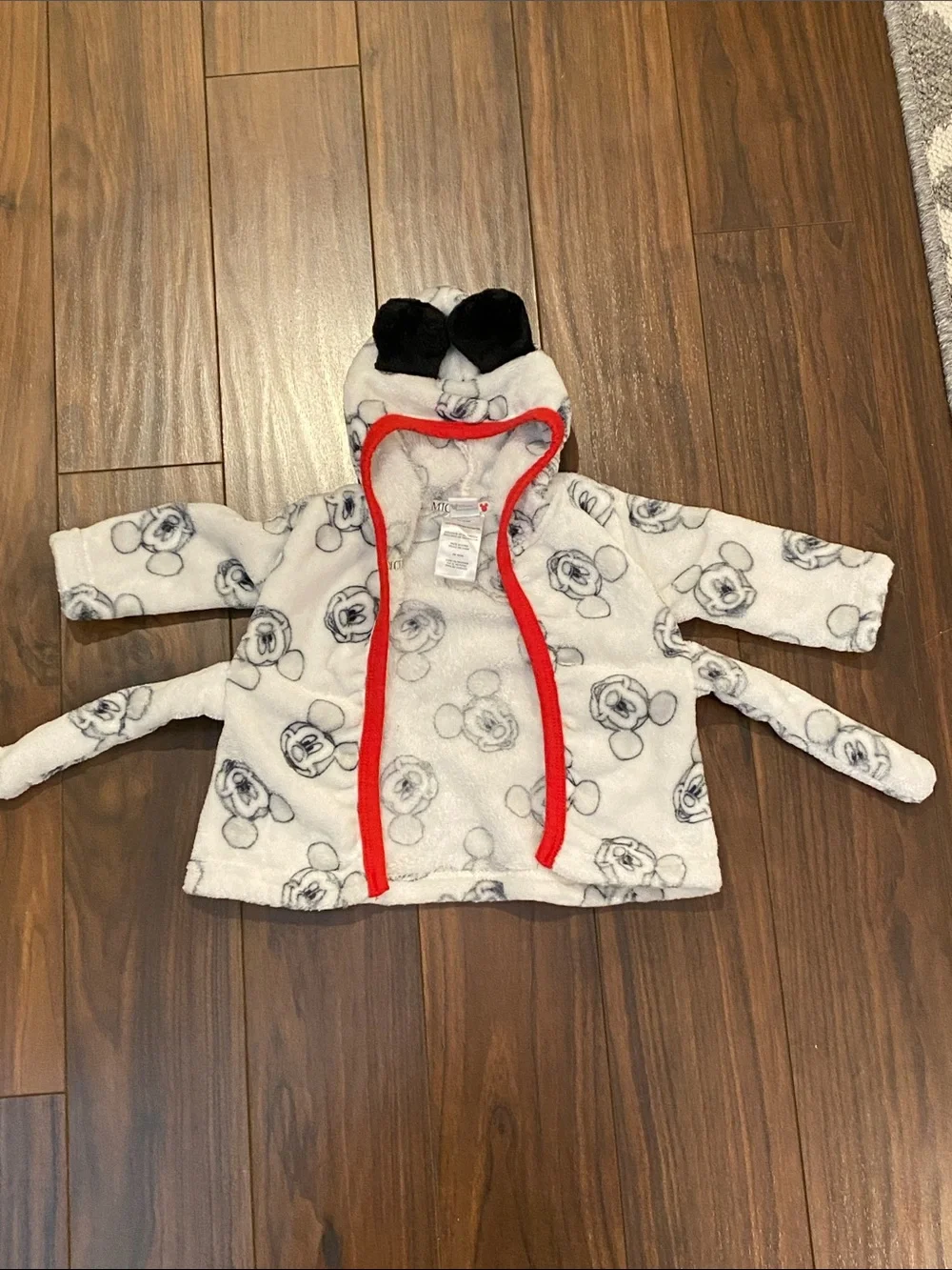 Disney Baby Mickey Mouse Plush Hooded Robe for Bath or Swim 3/6 months